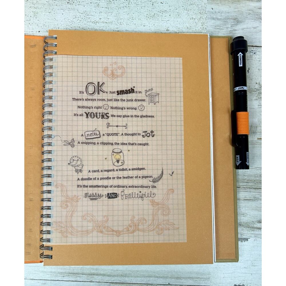 K&Company SMASH Retro Style Journal Scrapbook Notebook w/ Pen Spiral Bound - Picture 2 of 3